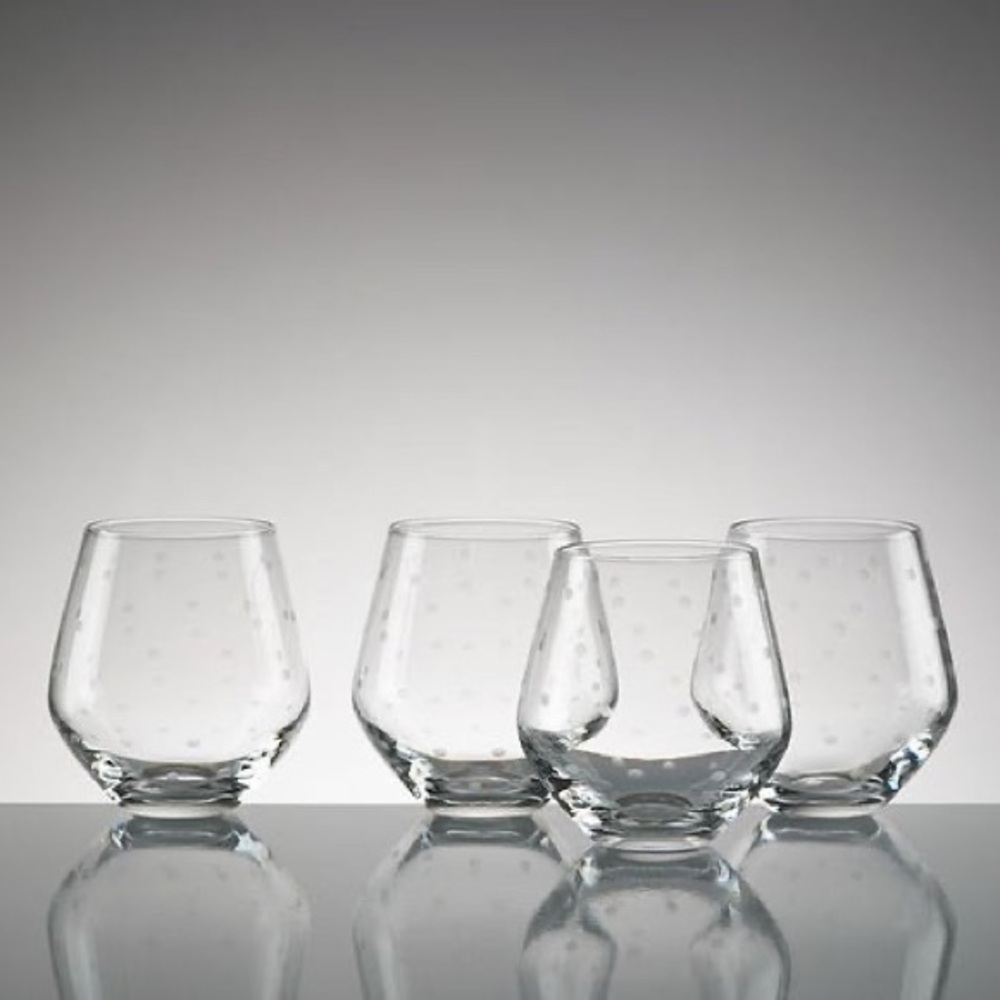 Kate Spade Lenox Larabee Dot Set Of 6 Stemless Wine Glasses